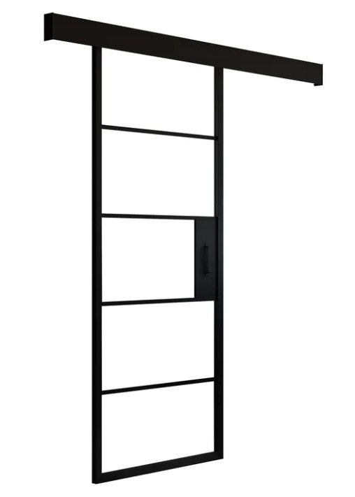 Puerta interior corredera acero y vidrio 120x200 cm
