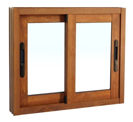 Ventana aluminio - roble 150x60 cm