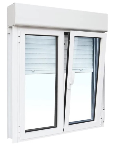 Ventana aluminio oscilante con persiana 150x70 cm